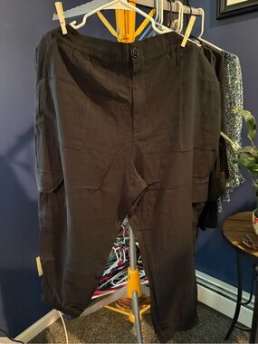 Sanctuary Black Cropped Cargo Jumpsuit Pants